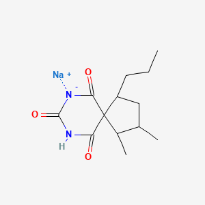 molecular formula C13H19N2NaO3 B14507003 Sodium 1,2-dimethyl-4-propyl-7,9-diazaspiro(4.5)decane-6,8,10-trione CAS No. 63990-31-8