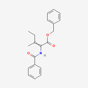 molecular formula C20H21NO3 B14507010 Benzyl 2-benzamido-3-methylpent-2-enoate CAS No. 63186-87-8