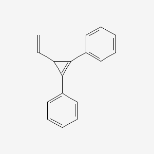 molecular formula C17H14 B14507016 Benzene, 1,1'-(3-ethenyl-1-cyclopropene-1,2-diyl)bis- CAS No. 62937-82-0
