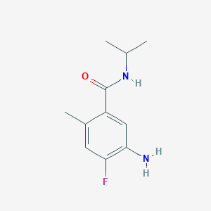 molecular formula C11H15FN2O B1450706 5-Amino-4-fluoro-N-isopropyl-2-methylbenzamide CAS No. 1871156-43-2