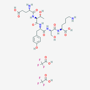 molecular formula C31H44F6N6O15 B1450710 H-Glu-Thr-Tyr-Ser-Lys-OH 2 TFA CAS No. 300584-91-2