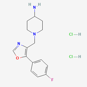 molecular formula C15H19ClFN3O B1450711 1-((5-(4-Fluorophenyl)oxazol-4-yl)methyl)piperidin-4-amine dihydrochloride CAS No. 2140305-31-1