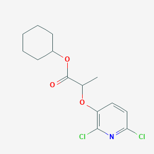 molecular formula C14H17Cl2NO3 B14507156 Cyclohexyl 2-[(2,6-dichloropyridin-3-yl)oxy]propanoate CAS No. 62804-86-8