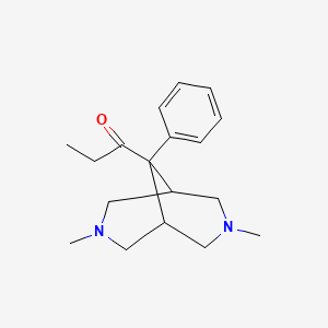 molecular formula C18H26N2O B14507199 1-(3,7-Dimethyl-9-phenyl-3,7-diazabicyclo[3.3.1]nonan-9-yl)propan-1-one CAS No. 63615-13-4