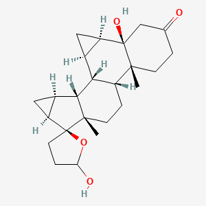 molecular formula C24H34O4 B1450723 (1R,2R,4R,5R,10R,11R,14S,15S,16S,18S,19R)-5,5'-dihydroxy-10,14-dimethylspiro[hexacyclo[9.8.0.02,4.05,10.014,19.016,18]nonadecane-15,2'-oxolane]-7-one CAS No. 863329-70-8