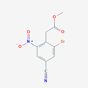 molecular formula C10H7BrN2O4 B1450728 Methyl 2-bromo-4-cyano-6-nitrophenylacetate CAS No. 1807210-79-2