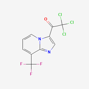 B1450736 2,2,2-Trichloro-1-[8-(trifluoromethyl)imidazo[1,2-a]pyridin-3-yl]ethanone CAS No. 2197055-44-8