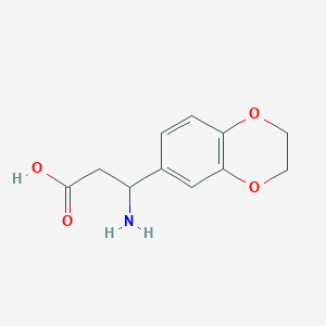 molecular formula C11H13NO4 B145074 3-Amino-3-(2,3-dihydro-1,4-benzodioxin-6-yl)propanoic acid CAS No. 138621-63-3
