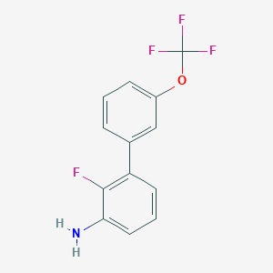 molecular formula C13H9F4NO B1450747 3-Amino-2-fluoro-3'-(trifluoromethoxy)biphenyl CAS No. 1261780-30-6