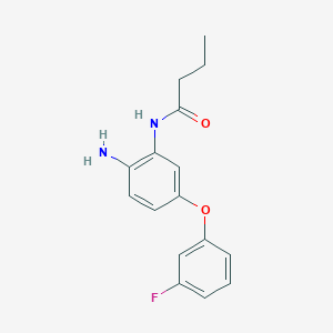 molecular formula C16H17FN2O2 B14507475 N-[2-Amino-5-(3-fluorophenoxy)phenyl]butanamide CAS No. 63470-83-7