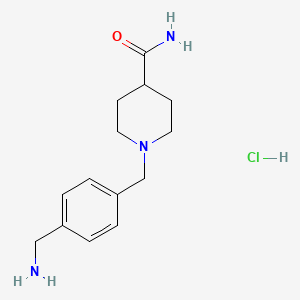 molecular formula C14H22ClN3O B1450750 1-[4-(Aminomethyl)benzyl]piperidine-4-carboxamide hydrochloride CAS No. 2173107-47-4