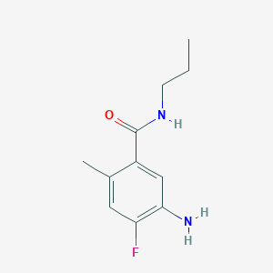 molecular formula C11H15FN2O B1450752 5-Amino-4-fluoro-2-methyl-N-propylbenzamide CAS No. 1881414-75-0