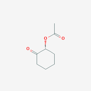 molecular formula C8H12O3 B14507531 Cyclohexanone, 2-(acetyloxy)-, (2R)- CAS No. 64363-90-2