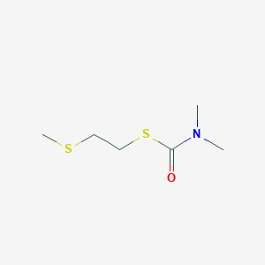 molecular formula C6H13NOS2 B14507546 S-[2-(Methylsulfanyl)ethyl] dimethylcarbamothioate CAS No. 63555-18-0