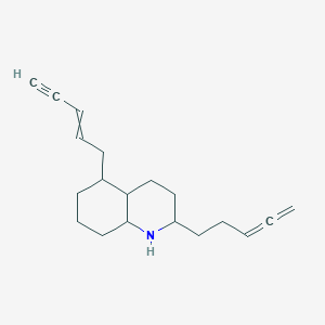 molecular formula C19H27N B14507558 2-(Penta-3,4-dien-1-yl)-5-(pent-2-en-4-yn-1-yl)decahydroquinoline CAS No. 63983-62-0
