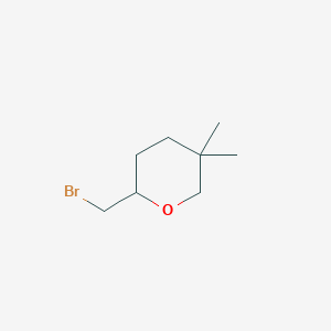 molecular formula C8H15BrO B1450756 2-(Bromomethyl)-5,5-dimethyloxane CAS No. 2060000-68-0