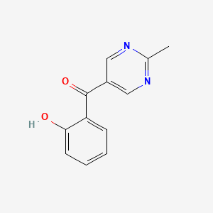 molecular formula C12H10N2O2 B14507575 Methanone, (2-hydroxyphenyl)(2-methyl-5-pyrimidinyl)- CAS No. 64469-21-2