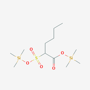 molecular formula C12H28O5SSi2 B14507598 Trimethylsilyl 2-{[(trimethylsilyl)oxy]sulfonyl}hexanoate CAS No. 63697-82-5