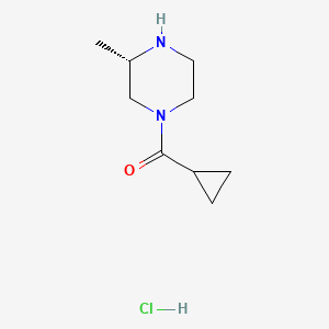 molecular formula C9H17ClN2O B1450760 (S)-Cyclopropyl-(3-methylpiperazin-1-yl)-methanone hydrochloride CAS No. 2205505-28-6