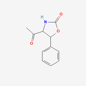 molecular formula C11H11NO3 B14507606 4-Acetyl-5-phenyl-1,3-oxazolidin-2-one CAS No. 62941-98-4
