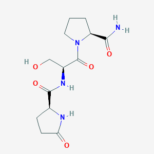 molecular formula C13H20N4O5 B14507617 L-Prolinamide, 5-oxo-L-prolyl-L-seryl- CAS No. 63155-77-1