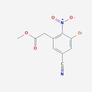 molecular formula C10H7BrN2O4 B1450762 Methyl 3-bromo-5-cyano-2-nitrophenylacetate CAS No. 1805103-33-6