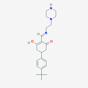 B1450766 5-(4-Tert-butylphenyl)-2-[(2-piperazin-1-ylethylamino)methylidene]cyclohexane-1,3-dione CAS No. 433244-82-7