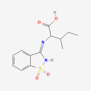molecular formula C13H16N2O4S B1450767 2-[(1,1-Dioxido-1,2-benzisothiazol-3-yl)amino]-3-methylpentanoic acid CAS No. 1396979-66-0