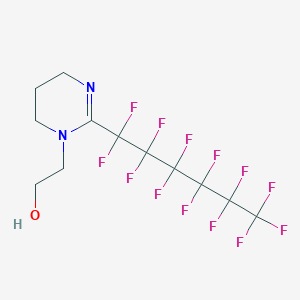 molecular formula C12H11F13N2O B14507708 2-[2-(Tridecafluorohexyl)-5,6-dihydropyrimidin-1(4H)-yl]ethan-1-ol CAS No. 63423-26-7