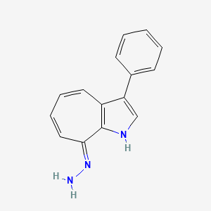 molecular formula C15H13N3 B14507720 (E)-(3-phenyl-1H-cyclohepta[b]pyrrol-8-ylidene)hydrazine 