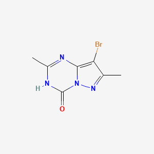 molecular formula C7H7BrN4O B1450778 8-溴-2,7-二甲基吡唑并[1,5-a][1,3,5]三嗪-4(3H)-酮 CAS No. 55457-59-5