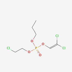 molecular formula C7H12Cl3O4P B14507800 Phosphoric acid, 2-chloroethyl 2,2-dichlorovinyl propyl ester CAS No. 64050-66-4