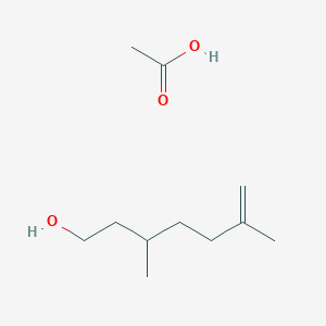 molecular formula C11H22O3 B14507815 Acetic acid;3,6-dimethylhept-6-en-1-ol CAS No. 62994-75-6