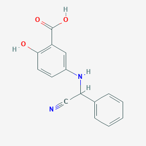 molecular formula C15H12N2O3 B14507828 5-{[Cyano(phenyl)methyl]amino}-2-hydroxybenzoic acid CAS No. 64101-20-8