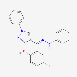 4-fluoro-2-[(1-phenyl-1H-pyrazol-4-yl)(2-phenylhydrazin-1-ylidene)methyl]phenol
