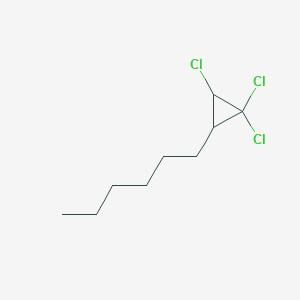molecular formula C9H15Cl3 B14507859 1,1,2-Trichloro-3-hexylcyclopropane CAS No. 64531-24-4