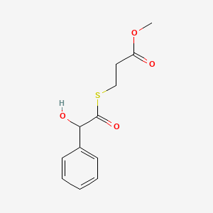 molecular formula C12H14O4S B14507880 Methyl 3-(2-hydroxy-2-phenylacetyl)sulfanylpropanoate CAS No. 63860-18-4