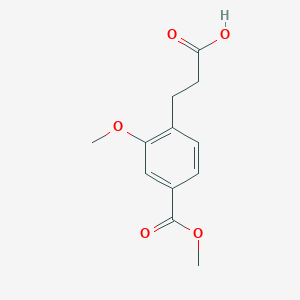 molecular formula C12H14O5 B1450789 4-(2-Carboxyethyl)-3-methoxybenzoic acid methyl ester CAS No. 1805881-13-3
