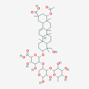 6-[[9-Acetyloxy-11-carboxy-4-(hydroxymethyl)-4,6a,6b,8a,11,14b-hexamethyl-1,2,3,4a,5,6,7,8,9,10,12,12a,14,14a-tetradecahydropicen-3-yl]oxy]-5-[5,6-dihydroxy-4-(3,4,5-trihydroxy-6-methyloxan-2-yl)oxyoxan-3-yl]oxy-3,4-dihydroxyoxane-2-carboxylic acid