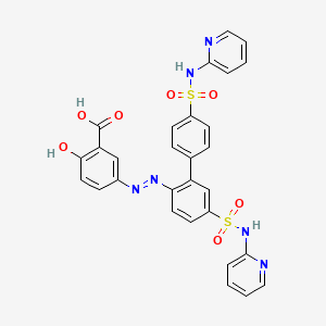 molecular formula C29H22N6O7S2 B1450790 5-(2-(4',5-Bis(pyridin-2-ylsulfamoyl)biphenyl-2-yl)diazenyl)-2-hydroxybenzoic acid CAS No. 1391062-37-5