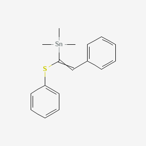 molecular formula C17H20SSn B14507934 Trimethyl[2-phenyl-1-(phenylsulfanyl)ethenyl]stannane CAS No. 62762-10-1