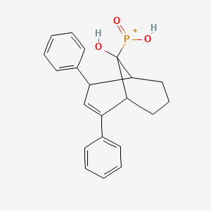 molecular formula C21H22O3P+ B14507982 Hydroxy(9-hydroxy-2,4-diphenylbicyclo[3.3.1]non-2-en-9-yl)oxophosphanium CAS No. 62716-53-4