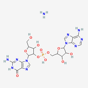 molecular formula C20H28N11O11P B1450799 [2-(2-氨基-6-氧代-1H-嘌呤-9-基)-4-羟基-5-(羟甲基)恶烷-3-基] [5-(6-氨基嘌呤-9-基)-3,4-二羟基恶烷-2-基]甲基氢磷酸盐；氮烷 CAS No. 103192-47-8