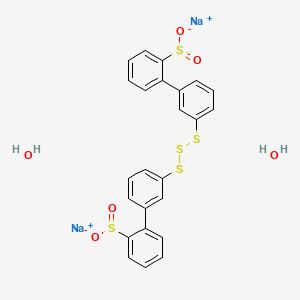 molecular formula C24H20Na2O6S5 B14508015 Benzenesulfinic acid, 2,2'-trithiobis(o-phenylene)bis-, disodium salt, dihydrate CAS No. 64058-60-2