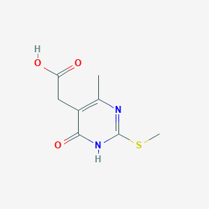 molecular formula C8H10N2O3S B1450802 (4-Methyl-2-methylsulfanyl-6-oxo-1,6-dihydro-pyrimidin-5-yl)-acetic acid CAS No. 860760-44-7