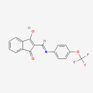 molecular formula C17H10F3NO3 B1450805 2-(((4-(Trifluoromethoxy)phenyl)amino)methylene)indane-1,3-dione CAS No. 946386-79-4