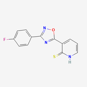 molecular formula C13H8FN3OS B1450815 3-[3-(4-氟苯基)-1,2,4-恶二唑-5-基]吡啶-2-硫醇 CAS No. 1325304-97-9