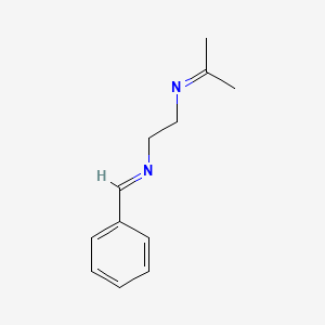molecular formula C12H16N2 B14508170 N-{2-[(E)-Benzylideneamino]ethyl}propan-2-imine CAS No. 62730-87-4