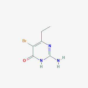 molecular formula C6H8BrN3O B1450818 2-amino-5-bromo-6-ethyl-1H-pyrimidin-4-one CAS No. 58331-07-0