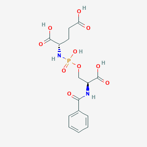 molecular formula C15H19N2O10P B145082 N-[(S)-[(2s)-2-(Benzoylamino)-2-Carboxyethoxy](Hydroxy)phosphoryl]-L-Glutamic Acid CAS No. 129407-28-9